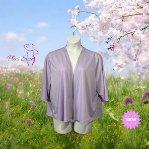 NWOT, Plus Size Women's Short Lilac Cardigan, 4X (made small)